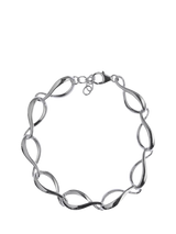 John Lewis Nina B Sterling Silver Ripple Link Bracelet 18.5cm- Buy online at McGrocer