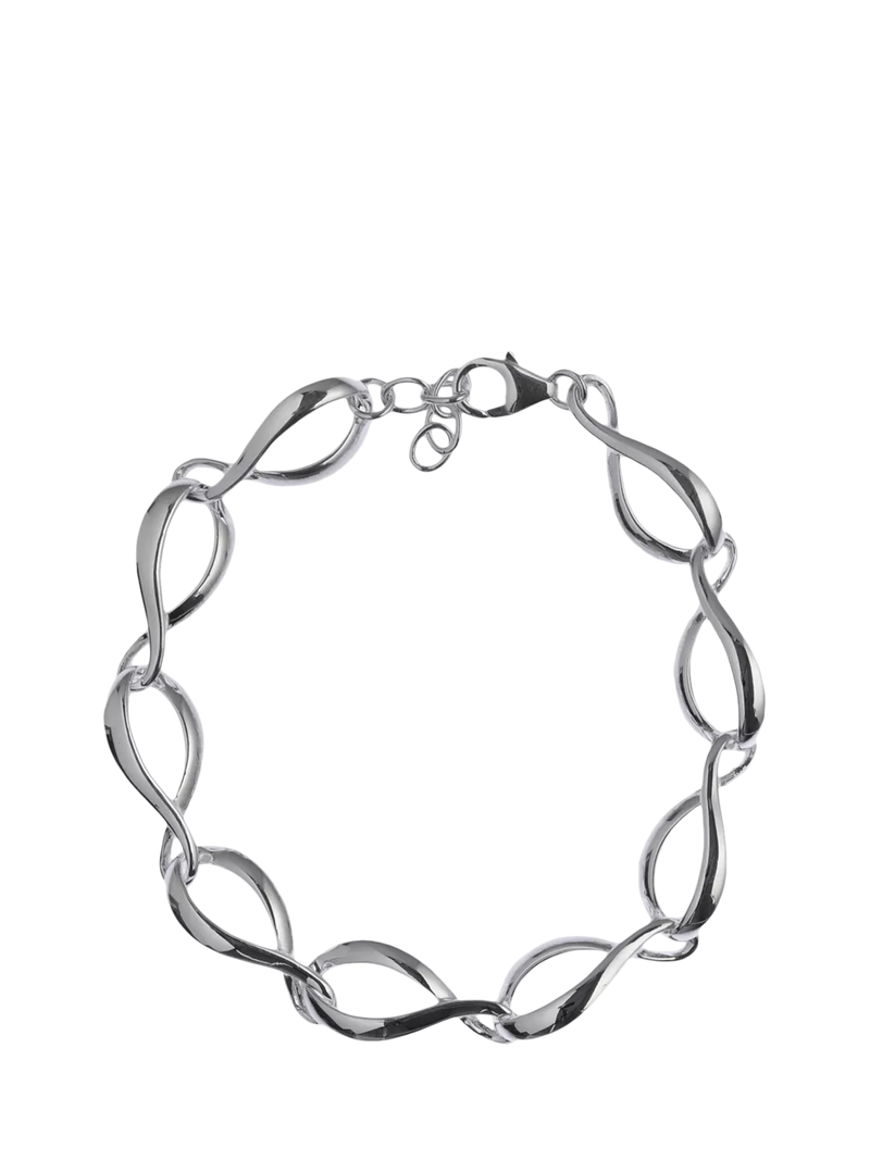 Nina B sterling silver ripple link bracelet, imported from the UK