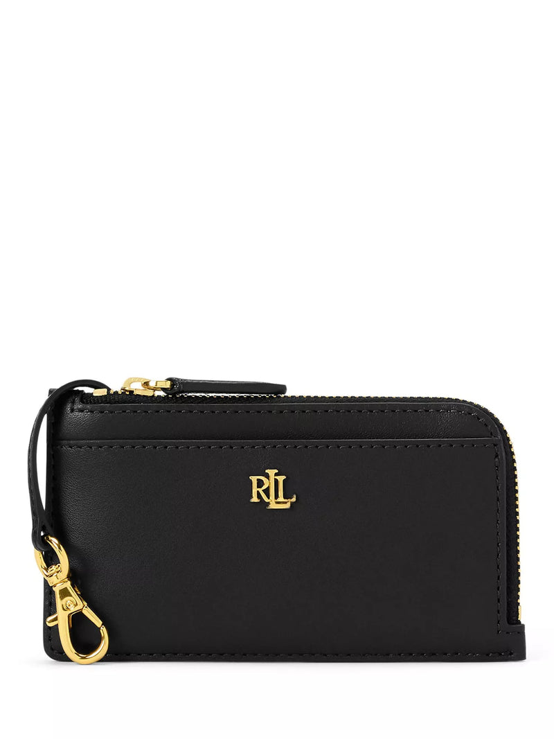 Ralph Lauren Leather Zip Card Holder, Lauren Tan