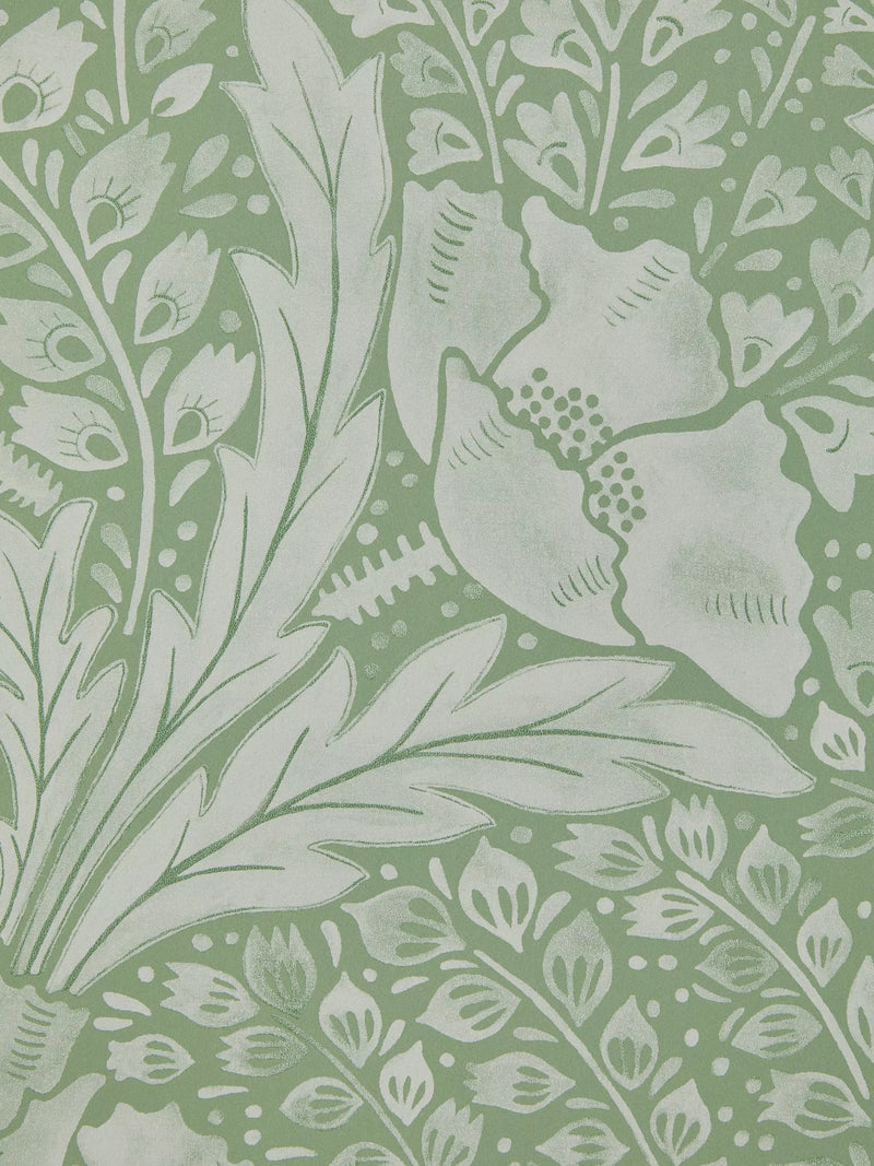 Liberty London Tudor Poppy Wallpaper, Fern