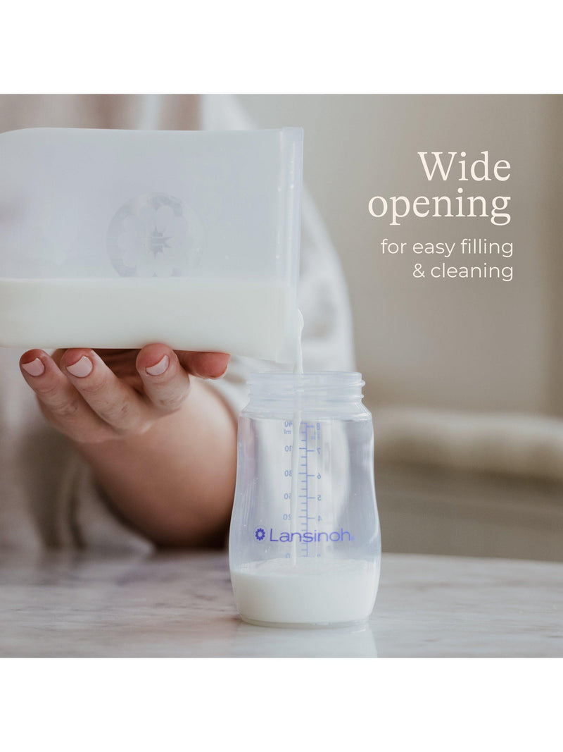 Lansinoh reusable silicone breastmilk bags 240ml pack of 5 (British brand)