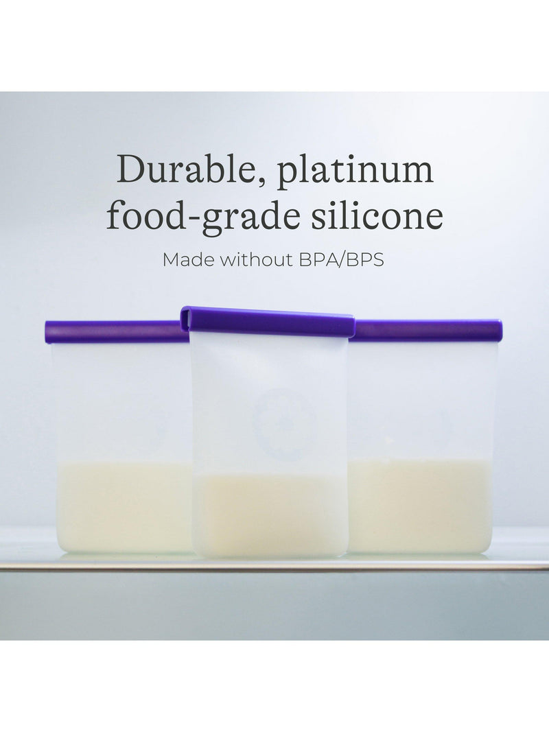 Lansinoh reusable silicone breastmilk bags 240ml pack of 5 (British brand)