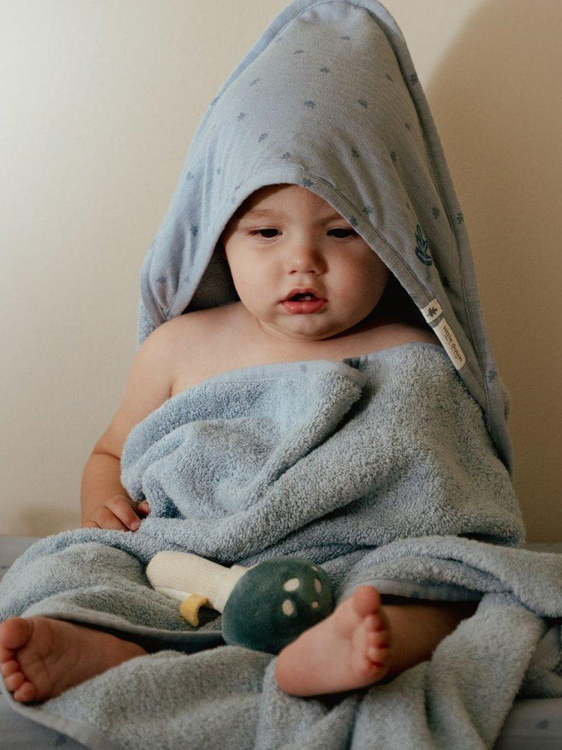 Little Dutch blue hooded towel 75x75cm, imported from the UK