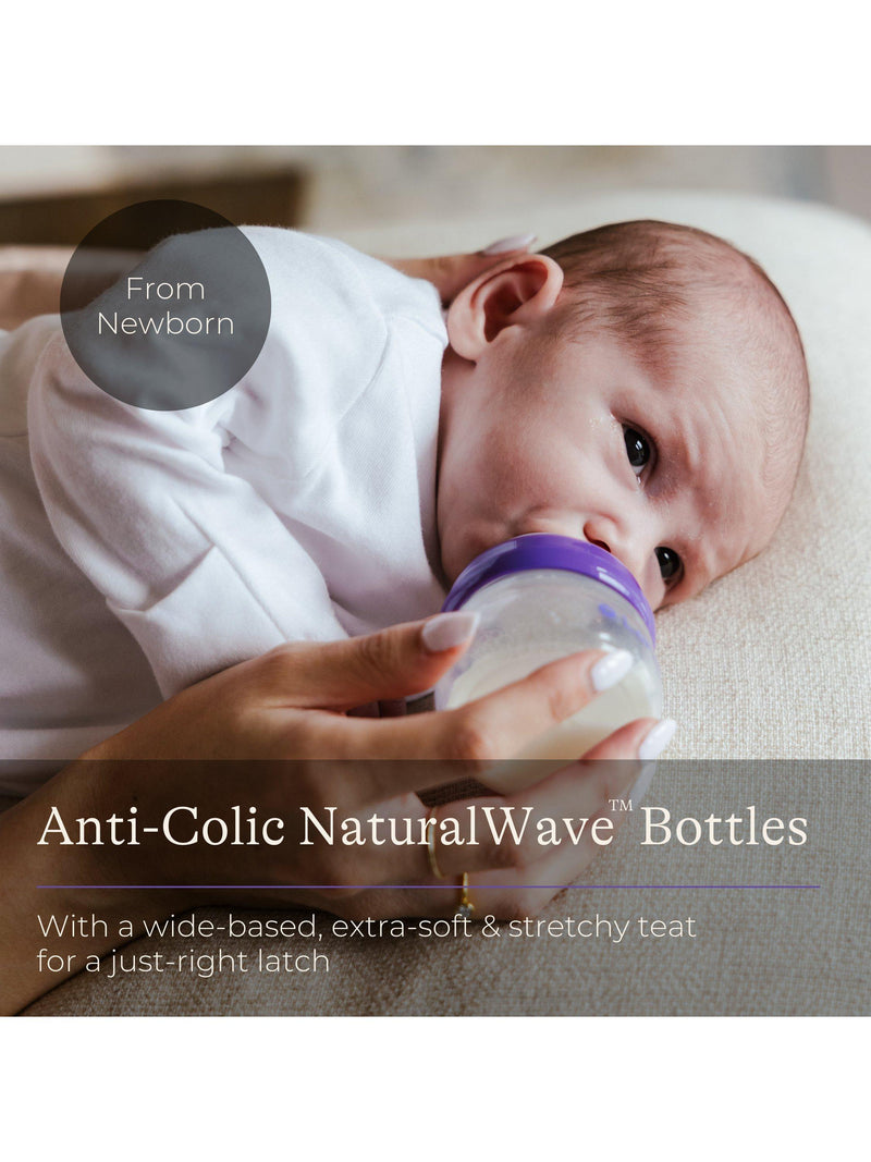 Lansinoh NaturalWave feeding bottle starter set, imported from the UK
