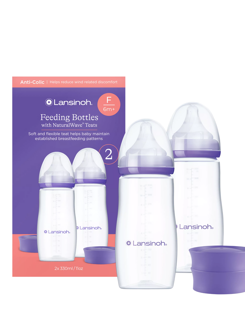 Lansinoh NaturalWave baby bottles 330ml pack of 2 - British product