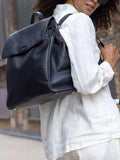 Storksak St James leather changing bag black, imported from the UK