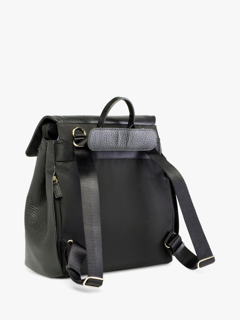 Storksak St James leather changing bag black, imported from the UK