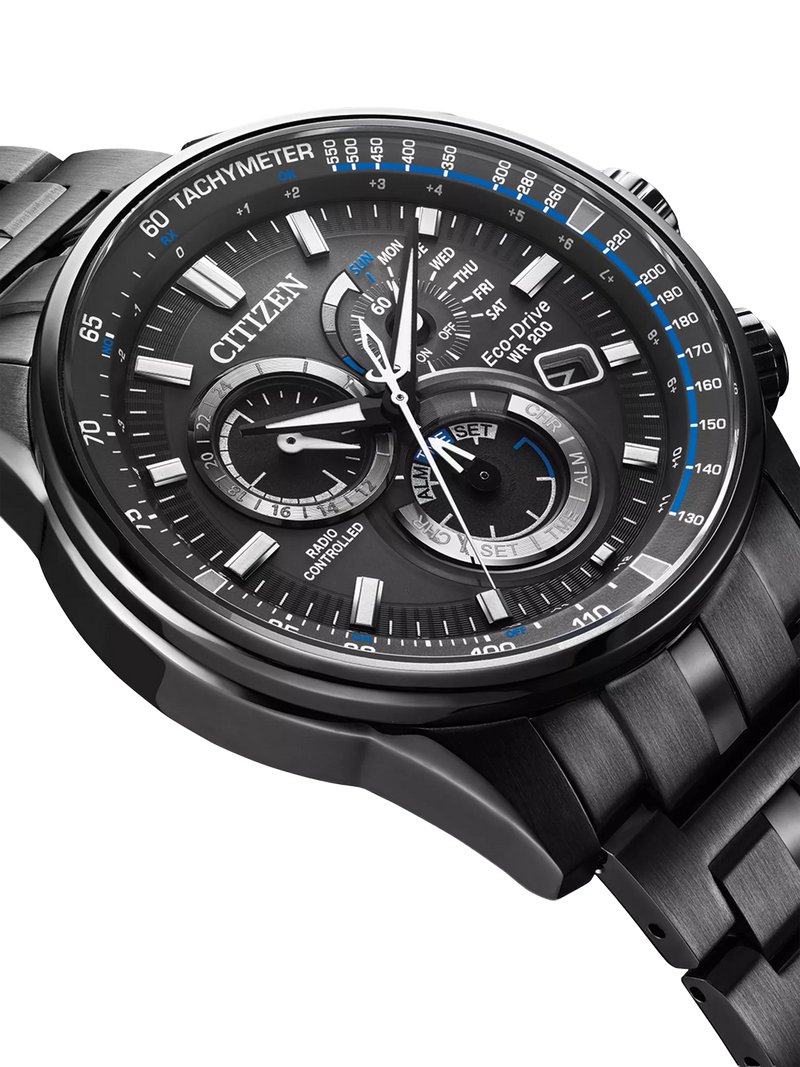 Citizen Chrono A.T men's watch black ion plated - British product