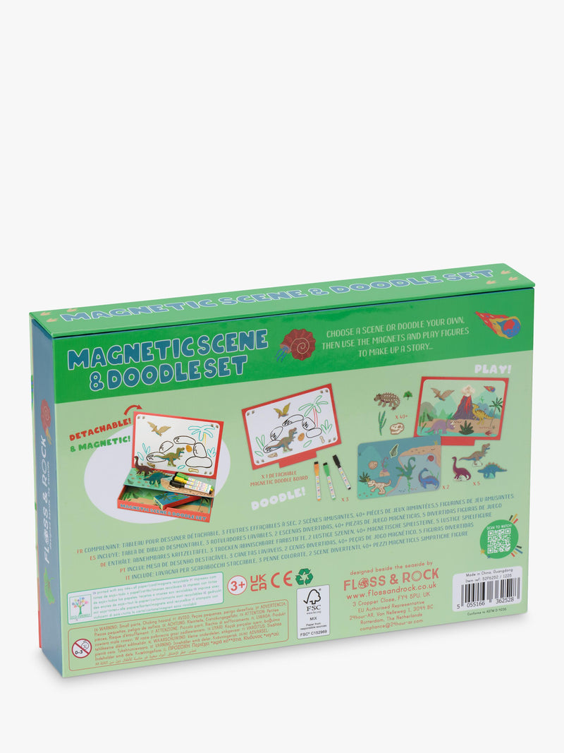 Floss & Rock Dino magnetic scene and doodle set - British product
