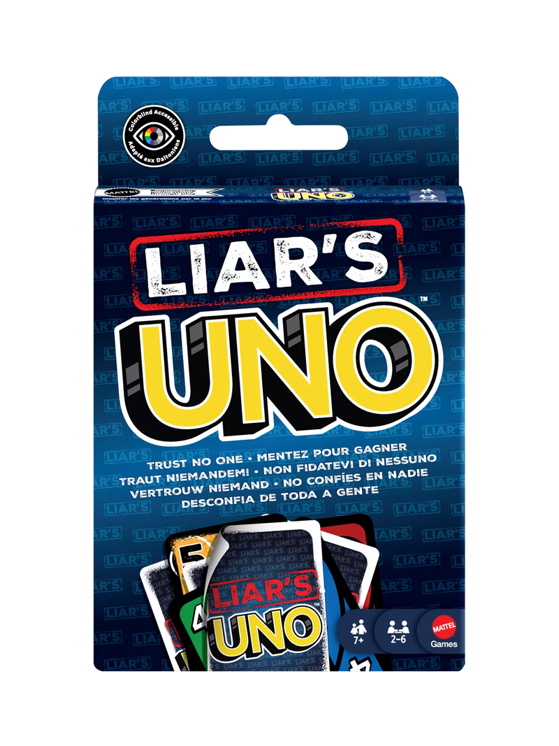 Mattel UNO Liars card game for 2 players (British brand)