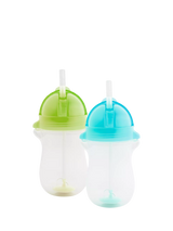 John Lewis Munchkin Click Lock Tip & Sip Weighted Straw Trainer Cup Pack of 2 Blue/Green 10oz- Buy online at McGrocer