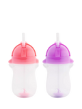 Munchkin weighted straw trainer cup pack of 2 pink purple 10oz (British brand)