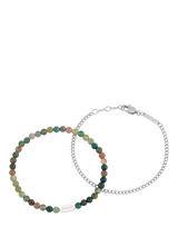 John Lewis BARTLETT LONDON Men's Agate Duo Bracelet Set Silver- Buy online at McGrocer