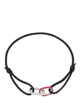 John Lewis BARTLETT LONDON Men's Double Link Cord Bracelet, Silver- Buy online at McGrocer