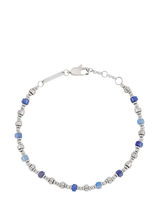 John Lewis BARTLETT LONDON Men's Lapis Heishi Beaded Bracelet, Silver- Buy online at McGrocer