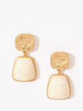 Mint Velvet resin drop earrings in gold and cream (British brand)