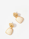 Mint Velvet resin drop earrings in gold and cream (British brand)