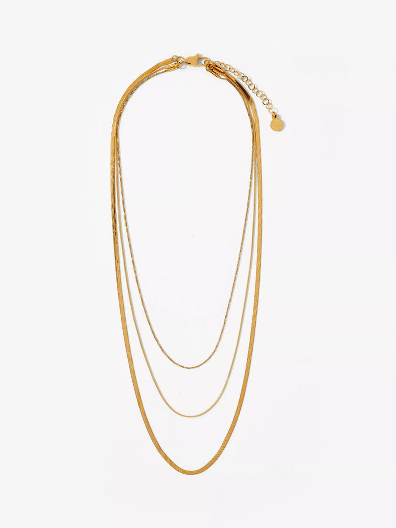 Mint Velvet Triple Chain Layered Necklace 41cm
