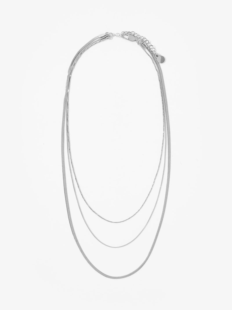 Mint Velvet triple chain layered gold necklace, UK version