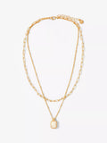 Mint Velvet Resin Pendant Layered Necklace Gold 42cm - British product
