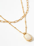 Mint Velvet Resin Pendant Layered Necklace Gold 42cm - British product