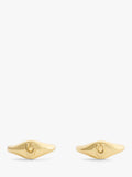 Coach Signature C open huggie hoop earrings shiny gold, imported from the UK