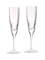 John Lewis Vera Wang Luxe Graphite Cut Glass Crystal Champagne Flutes, 148ml, Set of 2, Clear- Buy online at McGrocer