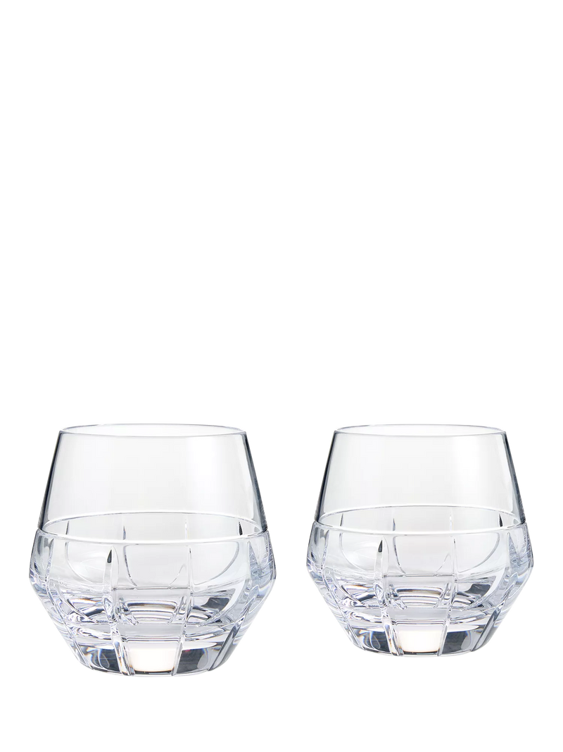 Vera Wang crystal tumblers Luxe Graphite cut glass set of 2 320ml, imported from the UK