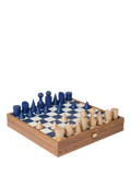 Conran Shop Milos navy wooden chess set, imported from the UK