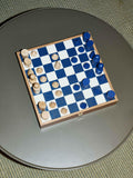Conran Shop Milos navy wooden chess set, imported from the UK