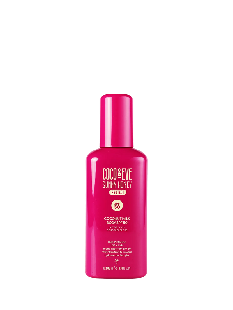 Coco & Eve Body Milk SPF 50 200ml, imported from the UK