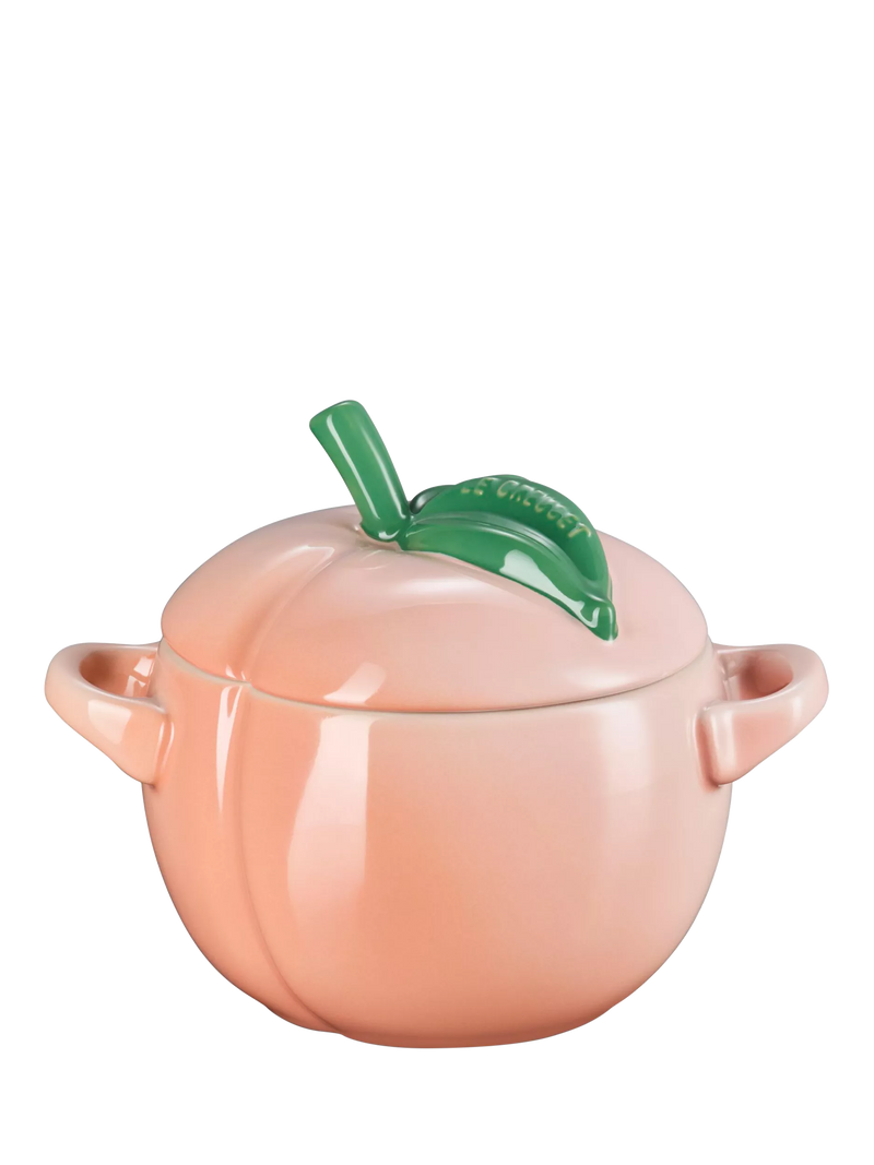 Le Creuset stoneware petite casserole peach 580ml, imported from the UK