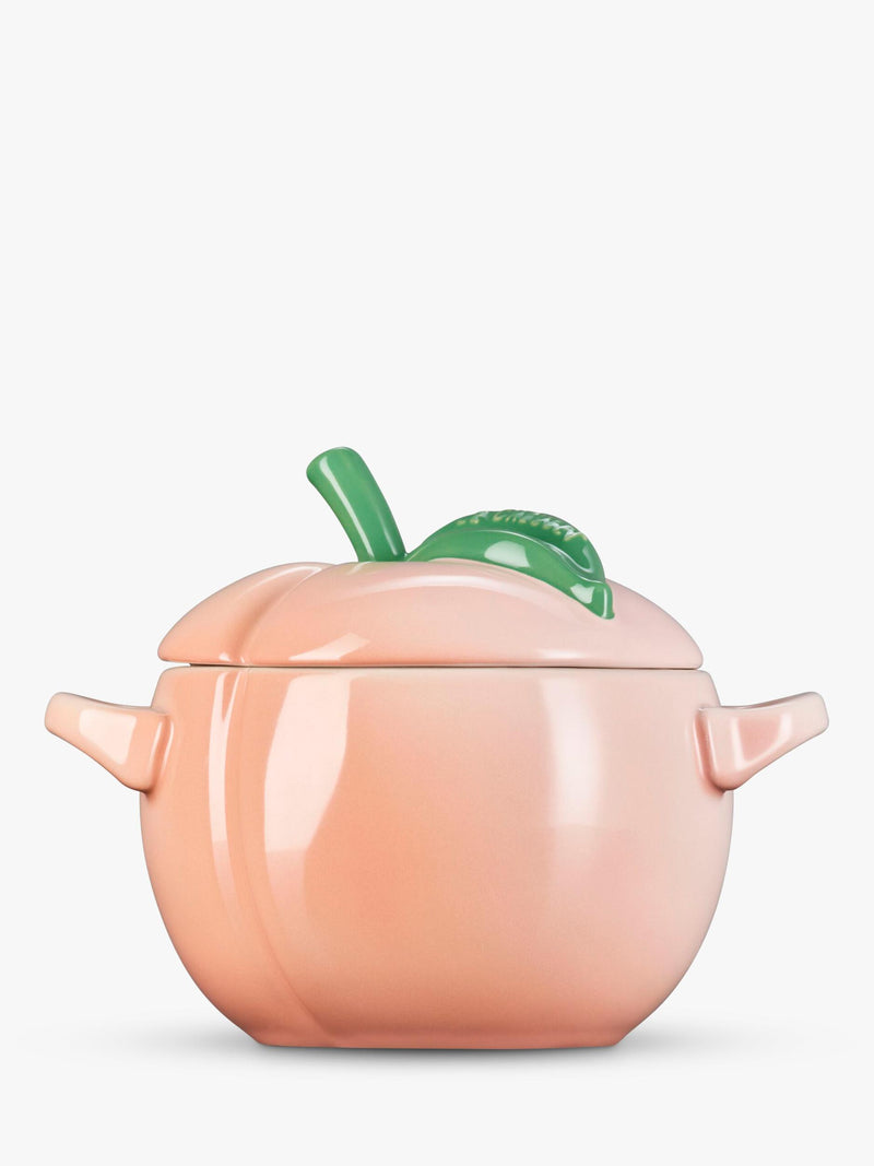 Le Creuset stoneware petite casserole peach 580ml, imported from the UK