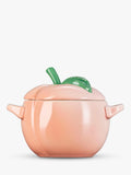 Le Creuset stoneware petite casserole peach 580ml, imported from the UK