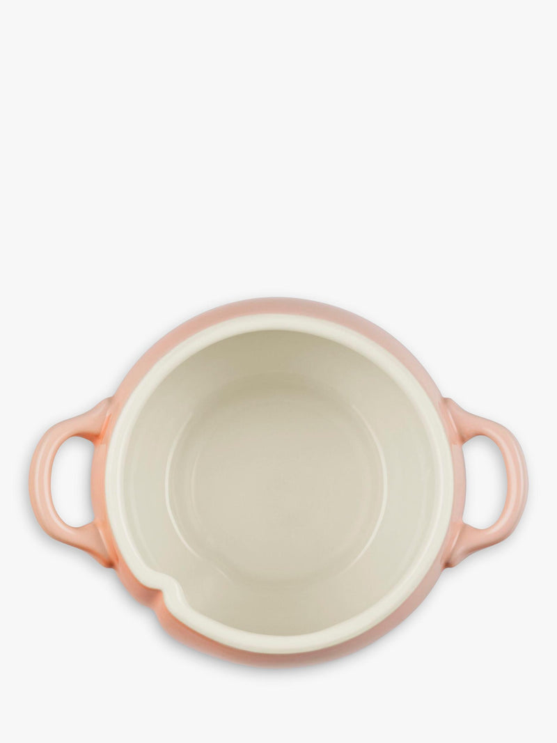 Le Creuset stoneware petite casserole peach 580ml, imported from the UK