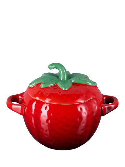 John Lewis Le Creuset Strawberry Petite Casserole Cerise Stoneware Casserole Dish 570ml- Buy online at McGrocer