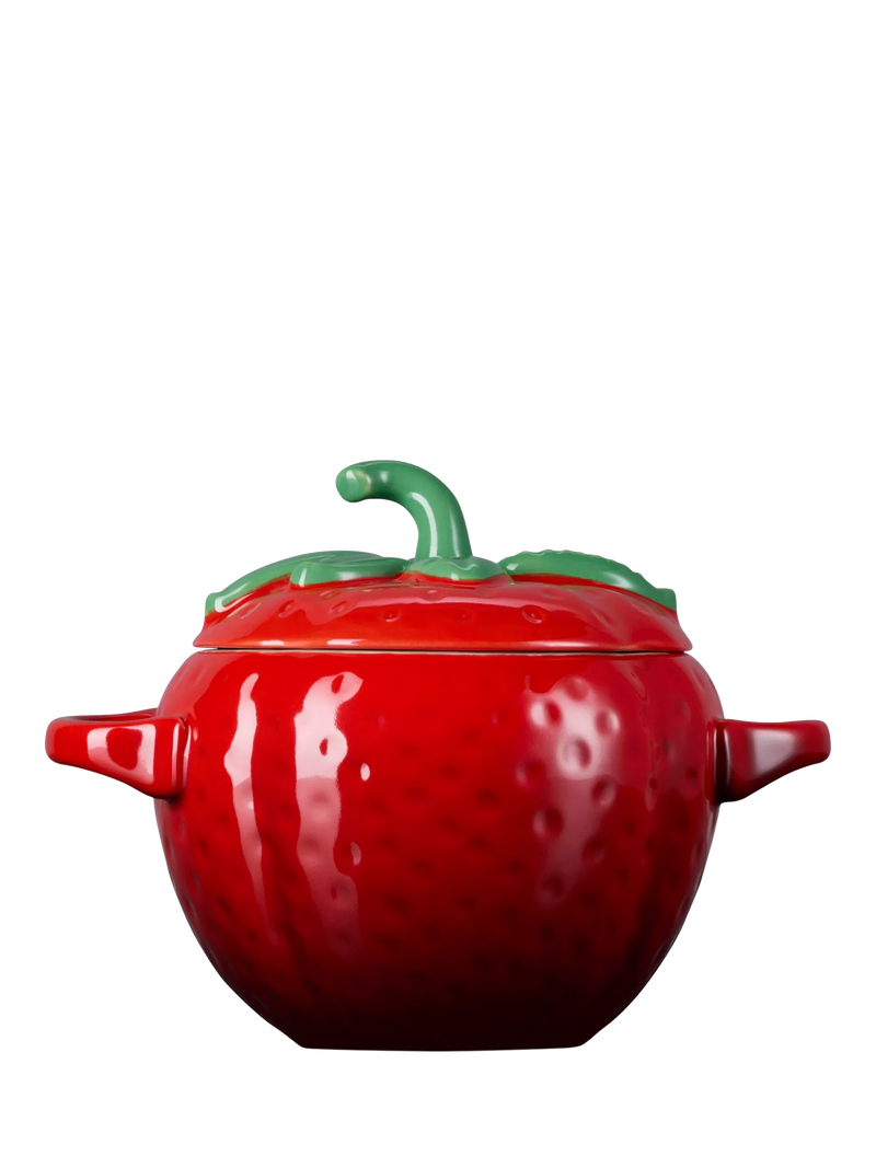 Le Creuset stoneware strawberry petite casserole Cerise (British brand)