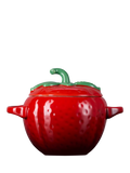 Le Creuset stoneware strawberry petite casserole Cerise (British brand)