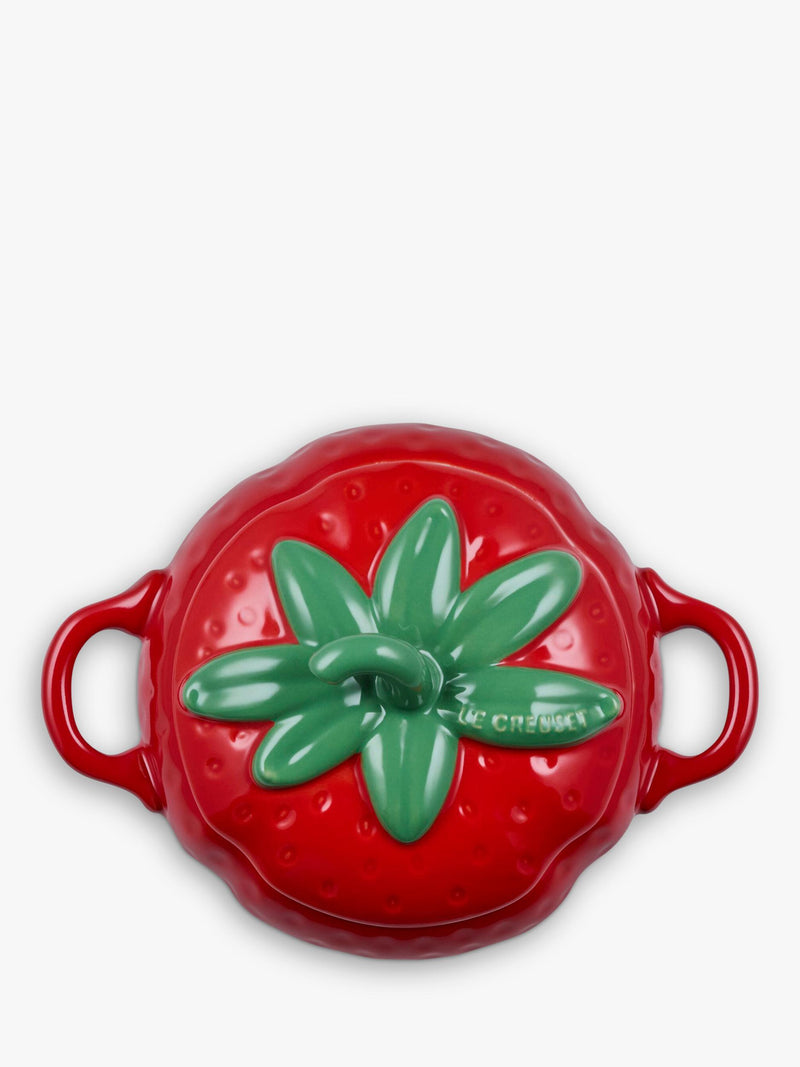 Le Creuset stoneware strawberry petite casserole Cerise (British brand)