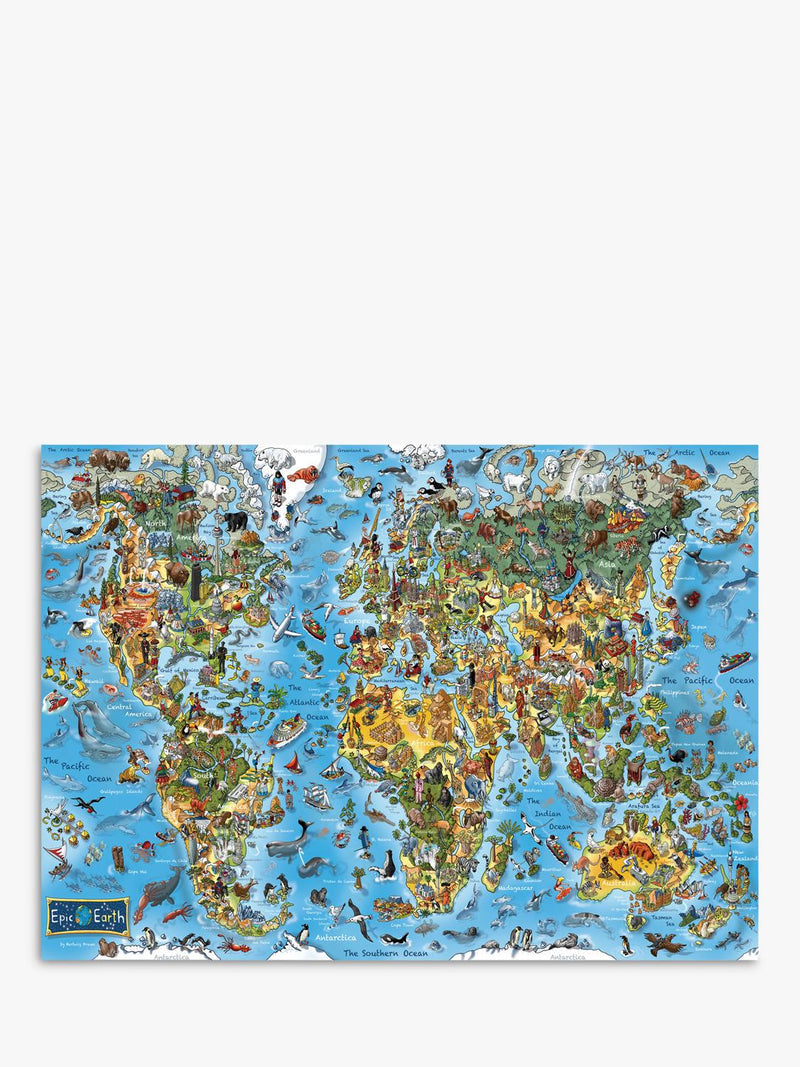 Gibsons Epic Earth animal map jigsaw puzzle 1000 pieces (British brand)
