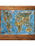 Gibsons Epic Earth animal map jigsaw puzzle 1000 pieces (British brand)