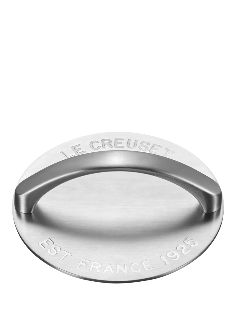 Le Creuset stainless steel BBQ press 18cm, imported from the UK