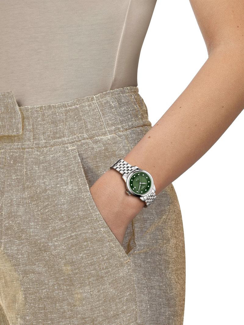 Tissot Le Locle automatic watch green dial diamonds (British brand)