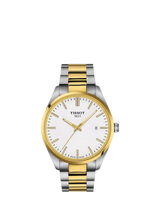 John Lewis Tissot PR100 Men's Quartz Watch 40mm White Dial Two-Tone Bracelet- Buy online at McGrocer