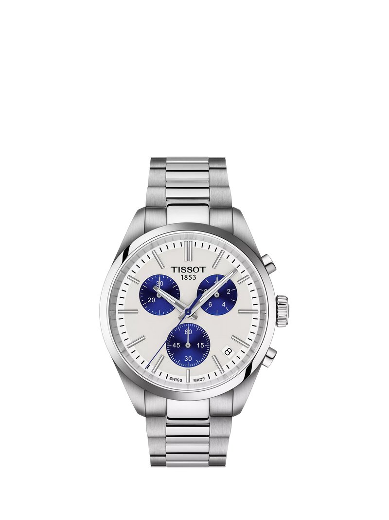Tissot PR100 date sub-dial watch stainless steel silver, imported from the UK