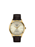 Tissot Classic Dream automatic watch champagne dial brown leather strap - British product