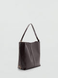 Mango Antonia shoulder bag dark brown with gold-tone hardware, UK version