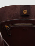 Mango Antonia shoulder bag dark brown with gold-tone hardware, UK version