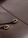 Mango Antonia shoulder bag dark brown with gold-tone hardware, UK version