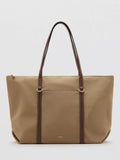 Mango Cobalt double handle shopper bag light beige, UK version